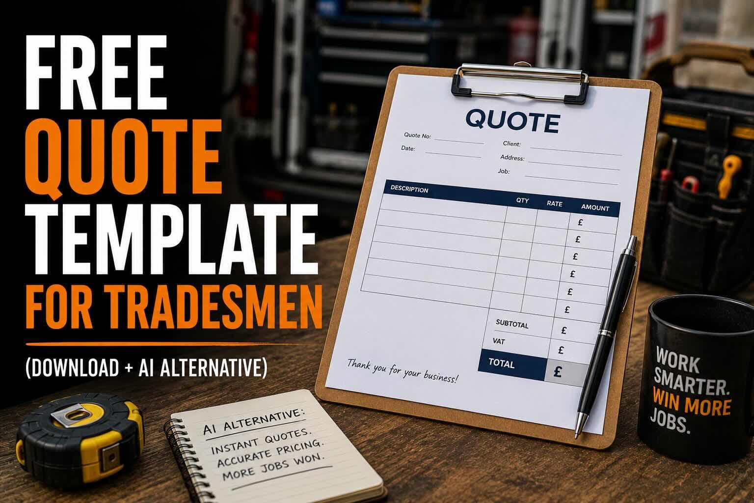Free Quote Template for Tradesmen (Download + AI Alternative)