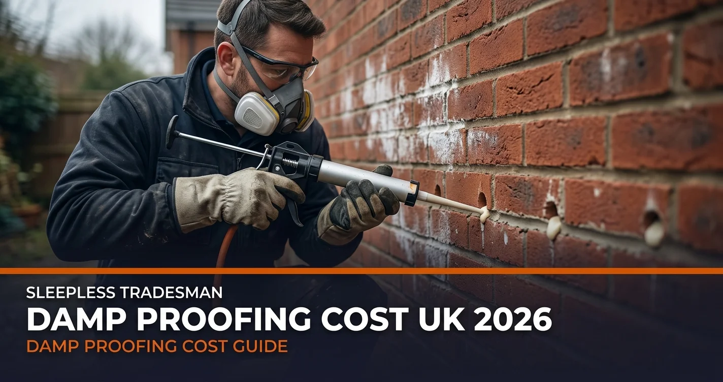 Damp proofing specialist surveying a wall in a UK home